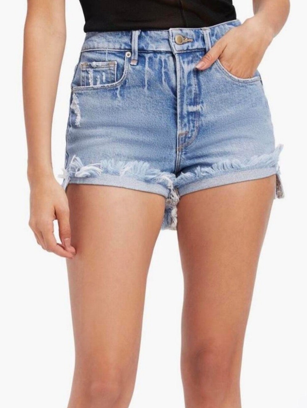 Good American Good Curve Cut Off Shorts